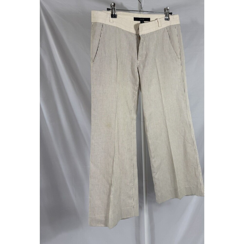 Joe’s The Clean Trouser Wide Leg Linen Blend Pants Micro Stripe Pinstripe 26 sma